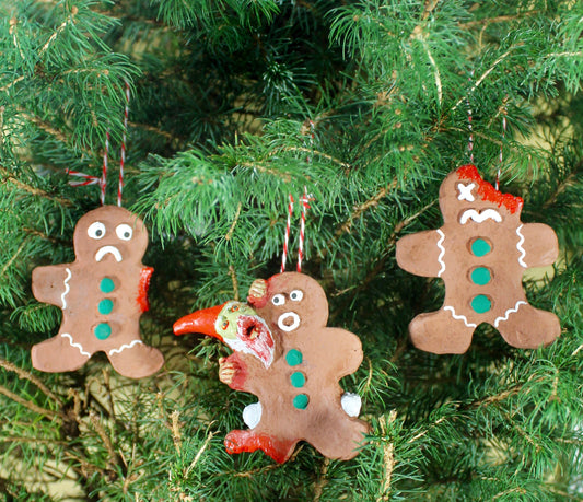 Zombie Gnomes: 3 Ginger-Dead Men (Christmas Ornaments)